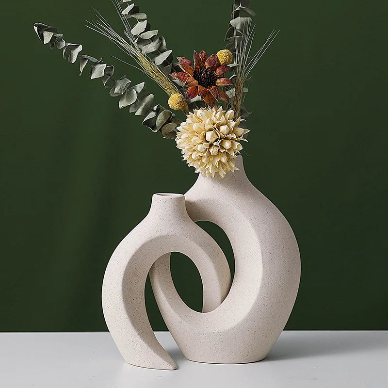 Modern Boho Ceramic Vase Set: Chic Décor for Living Spaces