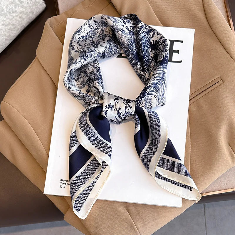 Chic Printed Square Scarf for Women: Versatile Style Statement