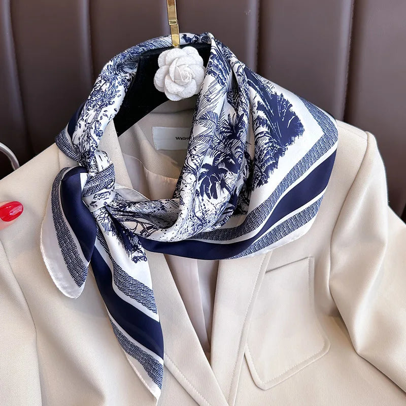 Chic Printed Square Scarf for Women: Versatile Style Statement